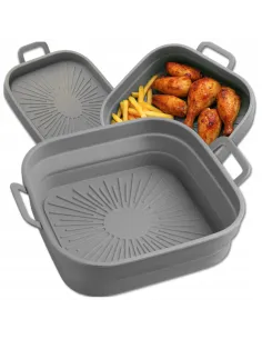 WKŁAD SILIKONOWY SKŁADANY DO AIR FRYER FRYTKOWNICY FORMA DO PIECZENIA