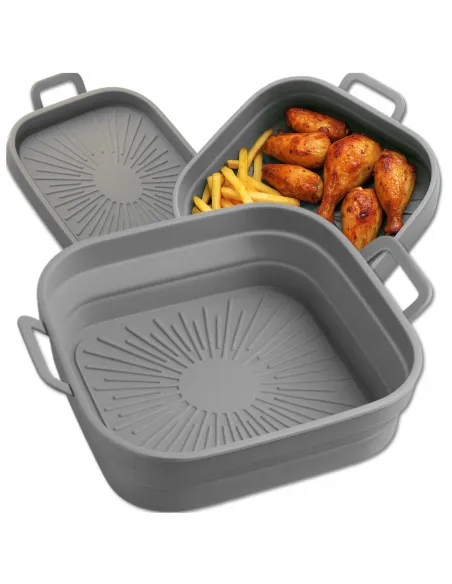 WKŁAD SILIKONOWY SKŁADANY DO AIR FRYER FRYTKOWNICY FORMA DO PIECZENIA