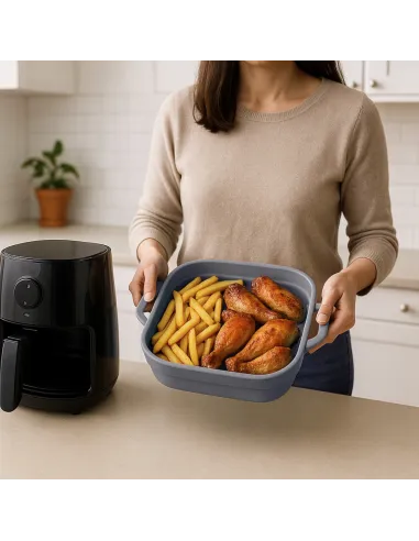 WKŁAD SILIKONOWY SKŁADANY DO AIR FRYER FRYTKOWNICY FORMA DO PIECZENIA