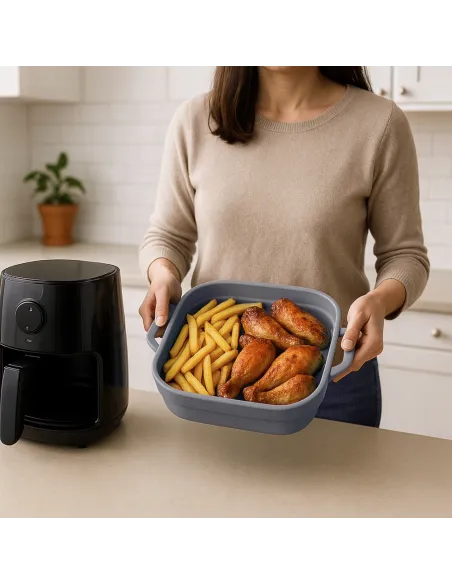 WKŁAD SILIKONOWY SKŁADANY DO AIR FRYER FRYTKOWNICY FORMA DO PIECZENIA