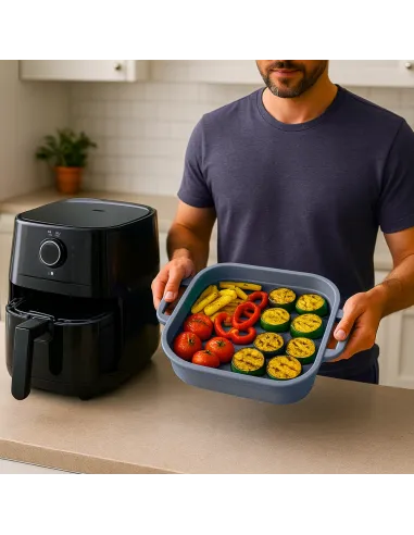 WKŁAD SILIKONOWY SKŁADANY DO AIR FRYER FRYTKOWNICY FORMA DO PIECZENIA