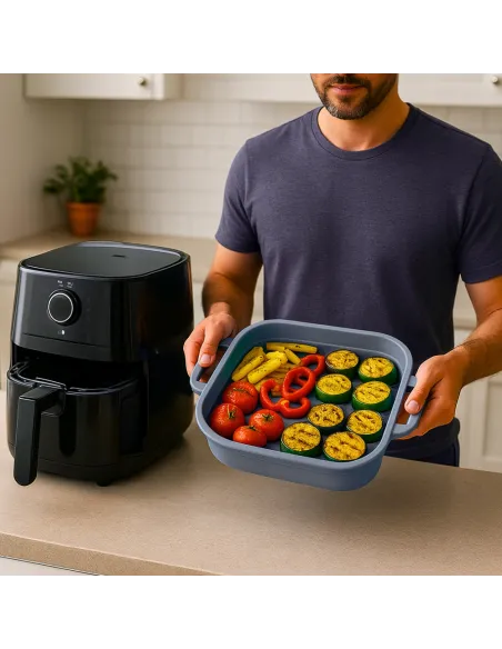 WKŁAD SILIKONOWY SKŁADANY DO AIR FRYER FRYTKOWNICY FORMA DO PIECZENIA