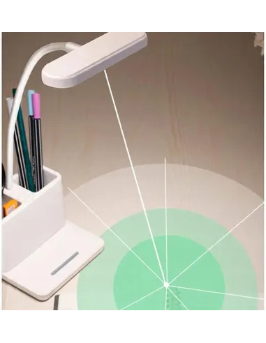 Lampka BIURKOWA Szkolna biurowa LED USB Organizer biała DOTYKOWA 3tryby