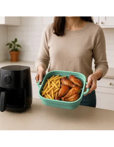 5x WKŁAD SILIKONOWY SKŁADANY DO AIR FRYER FRYTKOWNICY FORMA DO PIECZENIA