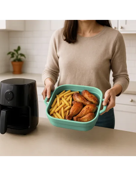 5x WKŁAD SILIKONOWY SKŁADANY DO AIR FRYER FRYTKOWNICY FORMA DO PIECZENIA