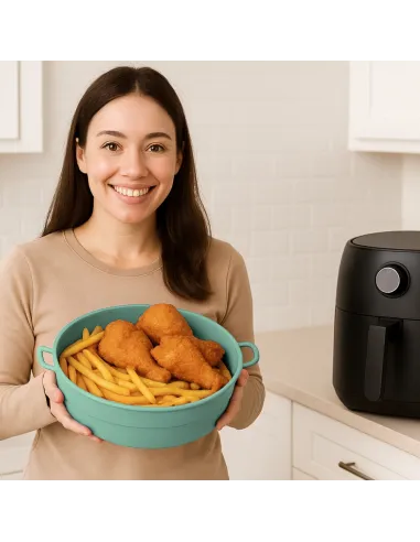 WKŁAD SILIKONOWY SKŁADANY DO AIR FRYER FRYTKOWNICY FORMA DO PIECZENIA