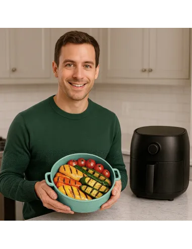 WKŁAD SILIKONOWY SKŁADANY DO AIR FRYER FRYTKOWNICY FORMA DO PIECZENIA