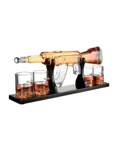 Zestaw Whisky Karafka Kałasznikow KARABIN AK-47 Pistolet 4 Szklanki Kostki 2