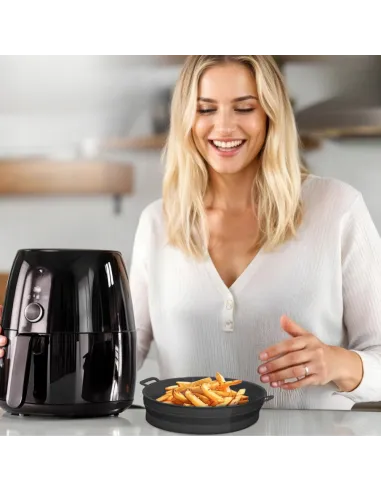 WKŁAD SILIKONOWY SKŁADANY DO AIR FRYER FRYTKOWNICY FORMA DO PIECZENIA