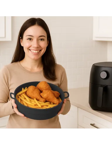 WKŁAD SILIKONOWY SKŁADANY DO AIR FRYER FRYTKOWNICY FORMA DO PIECZENIA