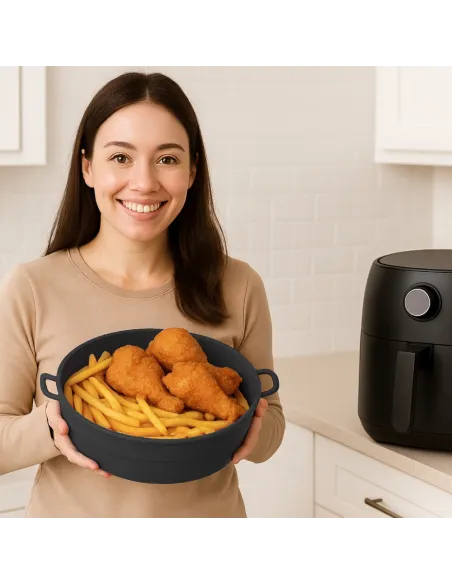 WKŁAD SILIKONOWY SKŁADANY DO AIR FRYER FRYTKOWNICY FORMA DO PIECZENIA