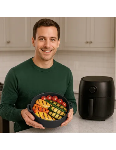 WKŁAD SILIKONOWY SKŁADANY DO AIR FRYER FRYTKOWNICY FORMA DO PIECZENIA