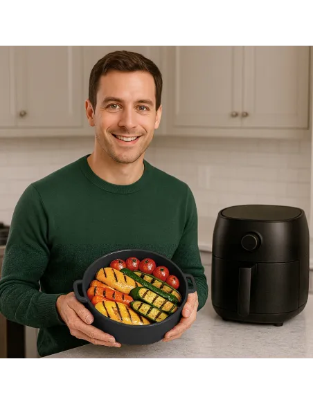 WKŁAD SILIKONOWY SKŁADANY DO AIR FRYER FRYTKOWNICY FORMA DO PIECZENIA