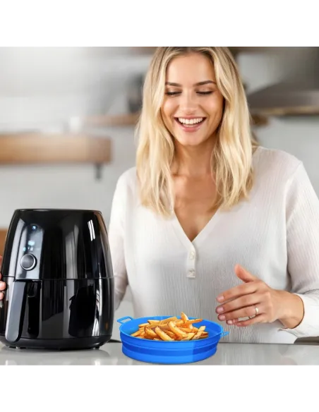 WKŁAD SILIKONOWY SKŁADANY DO AIR FRYER FRYTKOWNICY FORMA DO PIECZENIA