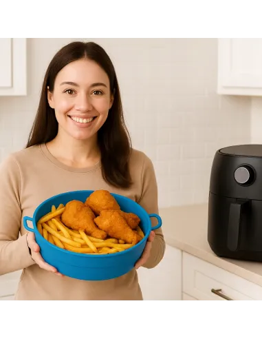 WKŁAD SILIKONOWY SKŁADANY DO AIR FRYER FRYTKOWNICY FORMA DO PIECZENIA