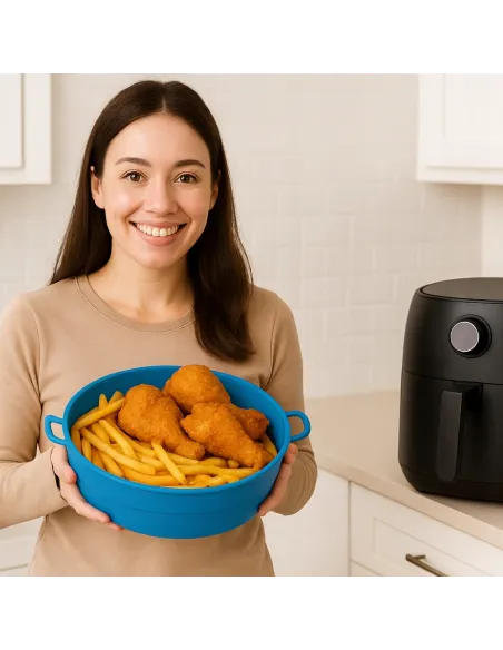 WKŁAD SILIKONOWY SKŁADANY DO AIR FRYER FRYTKOWNICY FORMA DO PIECZENIA