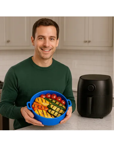 WKŁAD SILIKONOWY SKŁADANY DO AIR FRYER FRYTKOWNICY FORMA DO PIECZENIA