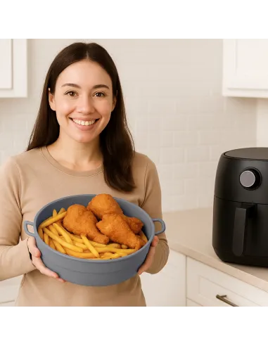 WKŁAD SILIKONOWY SKŁADANY DO AIR FRYER FRYTKOWNICY FORMA DO PIECZENIA