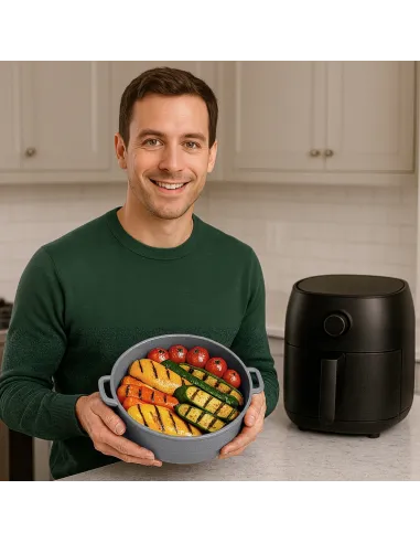 WKŁAD SILIKONOWY SKŁADANY DO AIR FRYER FRYTKOWNICY FORMA DO PIECZENIA