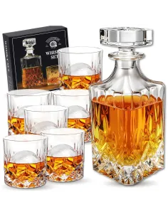 Zestaw do Whisky KARAFKA 900ml + 6x SZKLANEK w ELEGANCKIM Pudełku