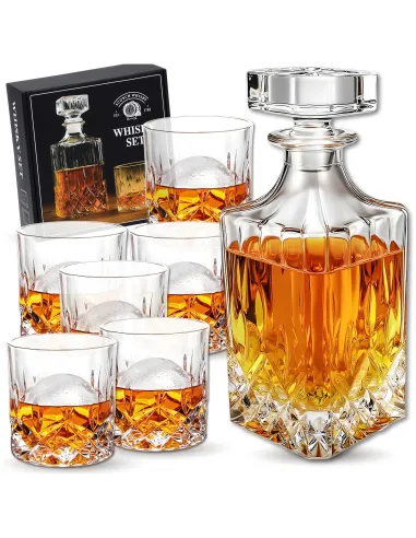 Zestaw do Whisky KARAFKA 900ml + 6x SZKLANEK w ELEGANCKIM Pudełku