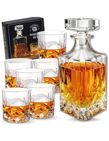 Zestaw do Whisky KARAFKA 900ml + 6x SZKLANEK w ELEGANCKIM Pudełku