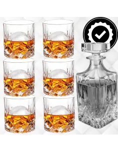 Zestaw do Whisky KARAFKA 900ml + 6x SZKLANEK w ELEGANCKIM Pudełku 2