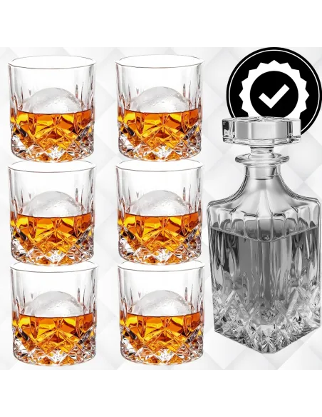 Zestaw do Whisky KARAFKA 900ml + 6x SZKLANEK w ELEGANCKIM Pudełku