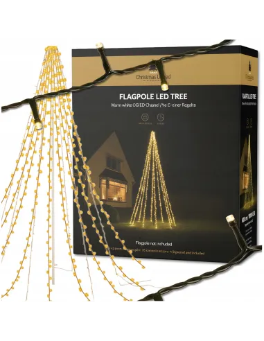 Choinka LED Duża Zewnętrzna Metalowa Lampki 600cm