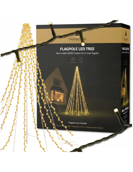 Choinka LED Duża Zewnętrzna Metalowa Lampki 600cm