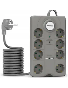 PRZEDŁUŻACZ LISTWA Zasilająca 2 metry 8 Gniazd + 2x USB PARKSIDE