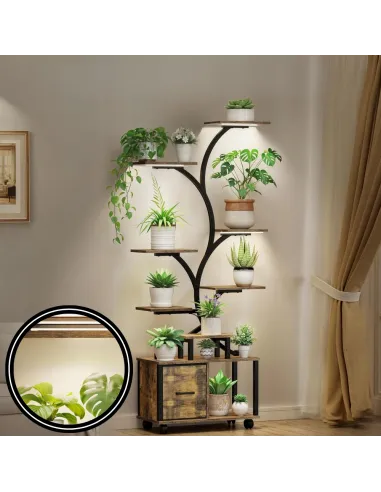 KWIETNIK Stojący Regał na Rośliny LAMPY LED do UPRAWY Roślin +KÓŁKA +SZAFKA