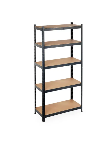 REGAŁ MAGAZYNOWY GARAŻOWY METALOWY OCYNKOWANY 180x90x40cm 875kg CZARNY
