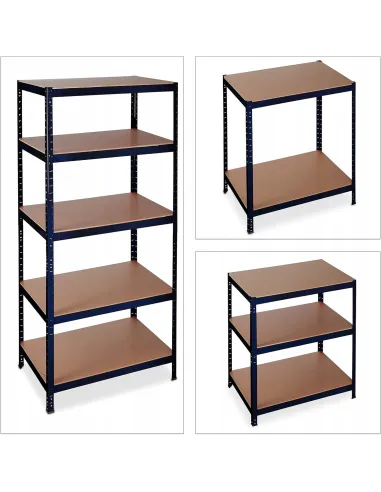 REGAŁ MAGAZYNOWY GARAŻOWY METALOWY OCYNKOWANY 180x90x40cm 875kg CZARNY