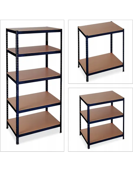 REGAŁ MAGAZYNOWY GARAŻOWY METALOWY OCYNKOWANY 180x90x40cm 875kg CZARNY