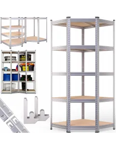 REGAŁ NAROŻNY METALOWY 2w1 MAGAZYNOWY GARAŻOWY 180x90x40cm 875kg