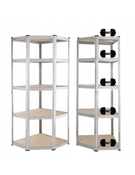 REGAŁ NAROŻNY METALOWY 2w1 MAGAZYNOWY GARAŻOWY 180x90x40cm 875kg