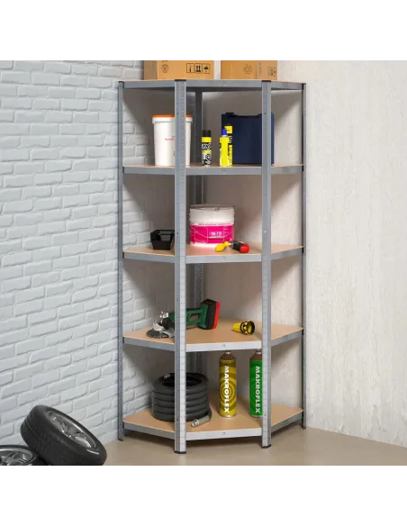 REGAŁ NAROŻNY METALOWY 2w1 MAGAZYNOWY GARAŻOWY 180x90x40cm 875kg