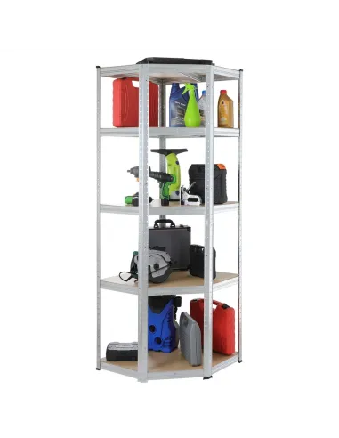 REGAŁ NAROŻNY METALOWY 2w1 MAGAZYNOWY GARAŻOWY 180x90x40cm 875kg