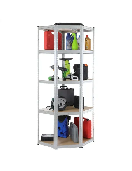 REGAŁ NAROŻNY METALOWY 2w1 MAGAZYNOWY GARAŻOWY 180x90x40cm 875kg