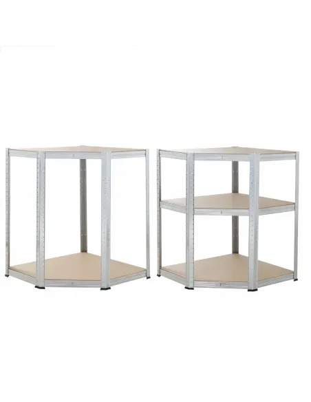 REGAŁ NAROŻNY METALOWY 2w1 MAGAZYNOWY GARAŻOWY 180x90x40cm 875kg