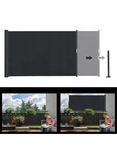MARKIZA Boczna TARASOWA Balkonowa Roleta Parawan Zwijana 140 x 300 cm