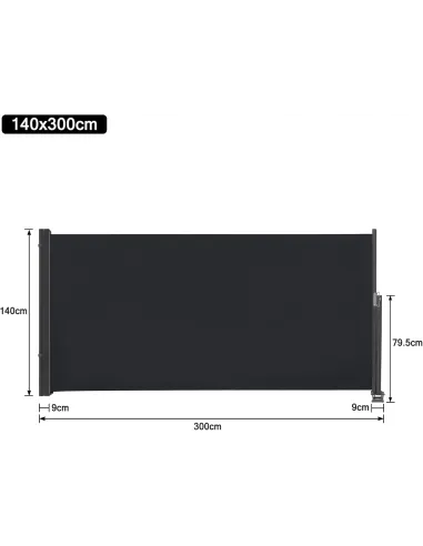 MARKIZA Boczna TARASOWA Balkonowa Roleta Parawan Zwijana 140 x 300 cm