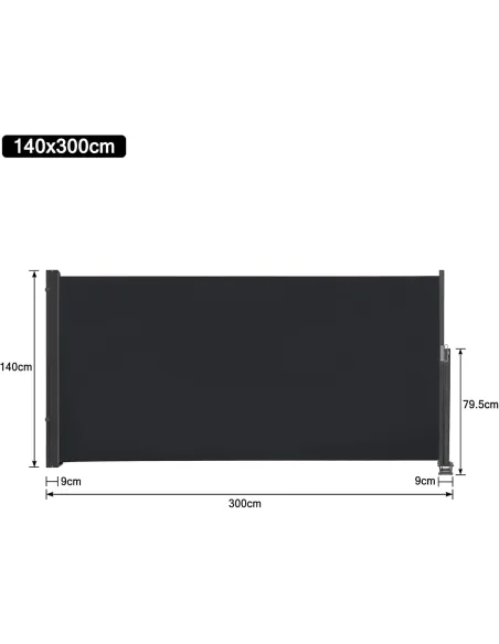 MARKIZA Boczna TARASOWA Balkonowa Roleta Parawan Zwijana 140 x 300 cm