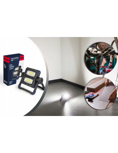 NAŚWIETLACZ LED HALOGEN LAMPA REFLEKTOR BUDOWLANY SKŁADANY na Baterie