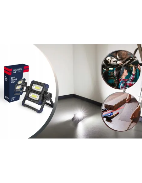NAŚWIETLACZ LED HALOGEN LAMPA REFLEKTOR BUDOWLANY SKŁADANY na Baterie