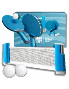ZESTAW DO TENISA STOŁOWEGO PING PONG 2x PALETKI PIŁECZKI SIATKA ROZKŁADANA