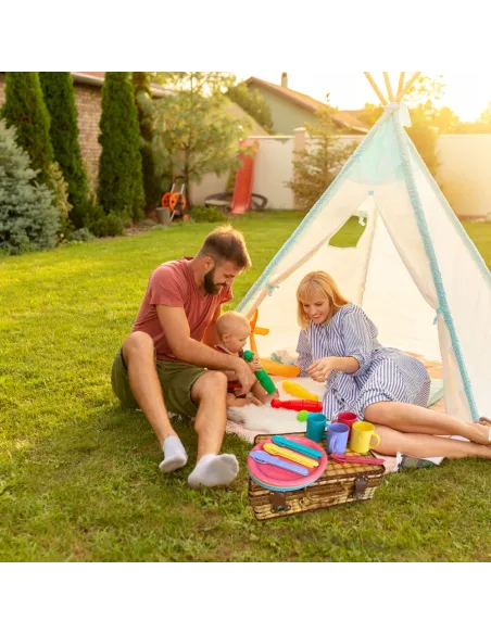 WIKLINOWY KOSZ PIKNIKOWY ZESTAW DLA 4 OSÓB ZASTAWA Z TALERZAMI SZTUĆCAMI