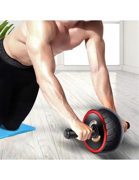 ROLLER KÓŁKO DO ĆWICZEŃ MIĘŚNI BRZUCHA FITNESSU AB WHEEL + MINI MATA ZESTAW