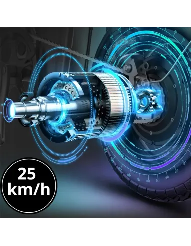 Lekki SKŁADANY Rower 14" ELEKTRYCZNY Składak 25km/h CZARNY Tarczowe Hamulce